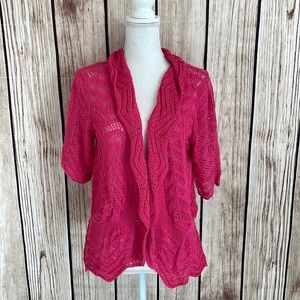 Lauren Michelle Pink Knit Open Cardigan - Medium